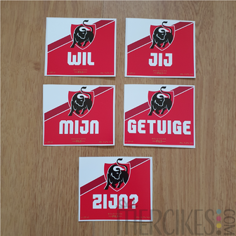 wil jij mijn getuige zijn bierstickers