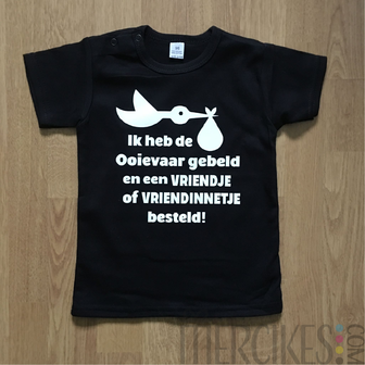 aankondiging geboorte met dit leuke shirt ik heb de ooievaar gebeld en neefje of nichtje besteld