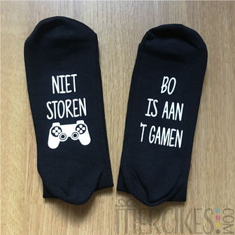 sokken gamen met tekst 