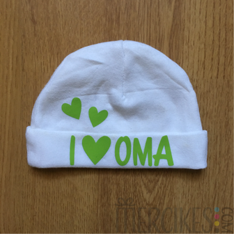 cadeau oma geboorte babymuts i love oma