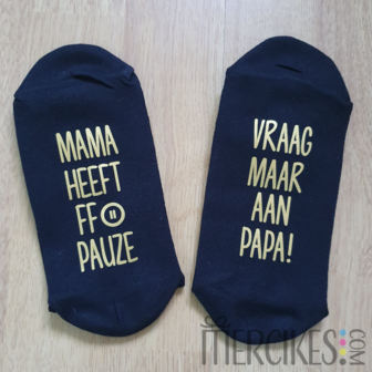 klein cadeau kerst sokken met tekst gedrukt
