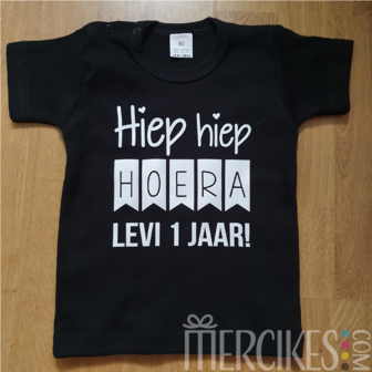 hiep hiep hoera shirt met naam en leeftijd