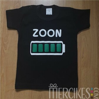 Shirtje met naam Batterijlevel