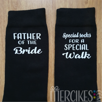 Sokken voor de Father of the Bride for a special walk