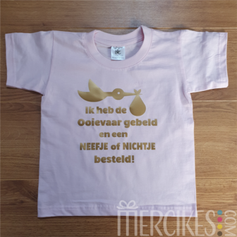 Shirtje Ik heb de Ooievaar gebeld! Neefje - Nichtje