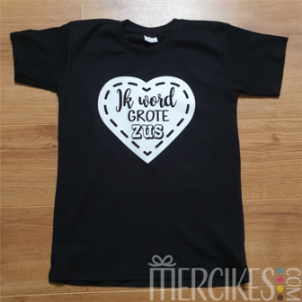 T-shirt Hart Ik word Grote Zus