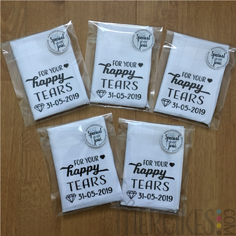 Zakdoek for your Happy Tears met Trouwdatum