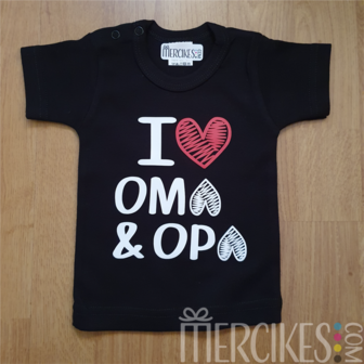 t-shirt i love oma en opa, cadaeau voor toekomstige oma