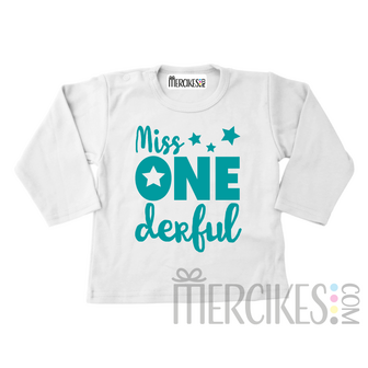 Verjaardag Shirt Miss Onederful Sterren Korte Mouw