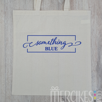 cadeau verloving, something blue tas