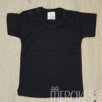 Babyshirtje korte mouw zwart (t/m 92)