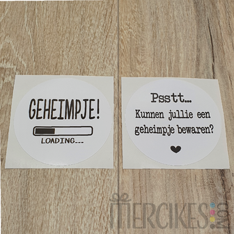 Losse sticker Geheimpje - wit