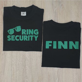  Ring Security T-shirt met Naam Achterkant