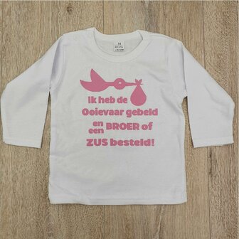 Shirtje Ik heb de Ooievaar gebeld! Broer(tje) /  Zus(je)