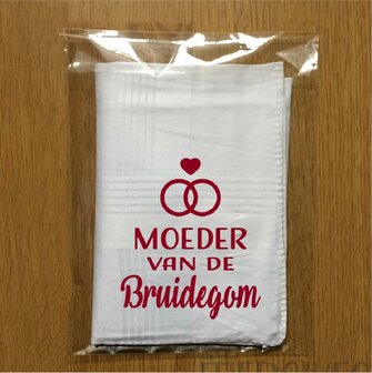 kado mama bruidegom zakdoek bedrukt