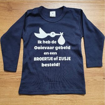 Shirtje Ik heb de Ooievaar gebeld! Broer(tje) /  Zus(je)