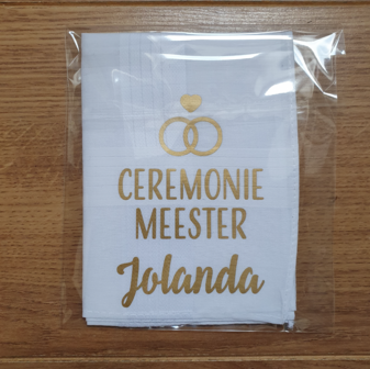 zakdoek ceremoniemeester cadeau 