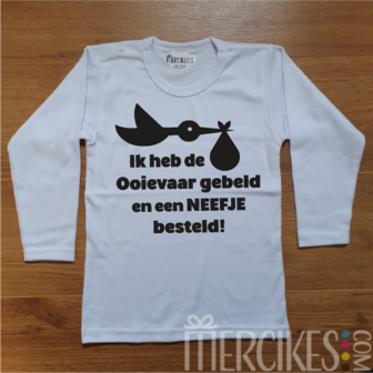 Gender reveal shirt Ik heb een NEEFJE / NICHTJE besteld