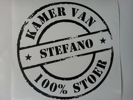 Deursticker 100% Stoer gepersonaliseerd met naam