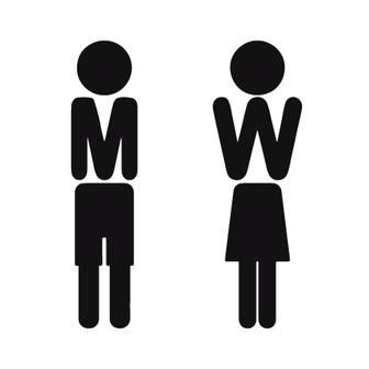 Toiletsticker Poppetje M en W
