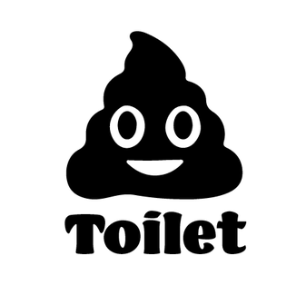 Deursticker Toiletsticker Drol Emoij Toilet bij Mercikes.com