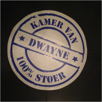 Naamsticker 100% Stoer met Naam