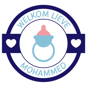 Geboortesticker Fullcolor Welkom Lieve Flesje Jongen