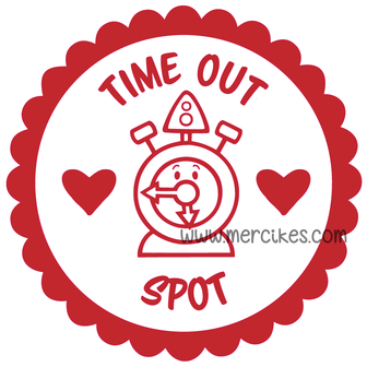 losse sticker time out krukje van mercikes.com