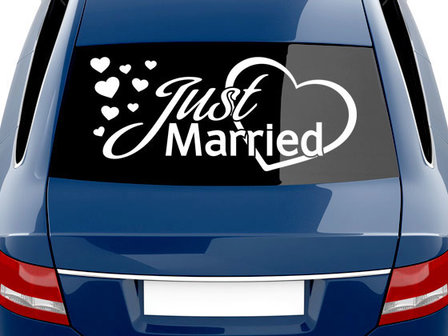 autoruitsticker just married 