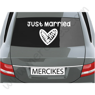 auto sticker ruit just married van mercikes.com