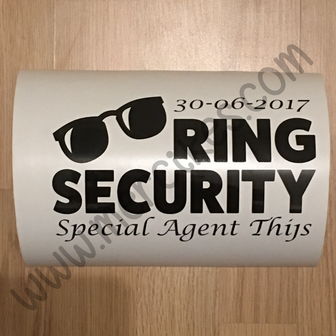 losse sticker ring security, tover een koffertje om tot echte ringkoffer ringsecuritykoffer