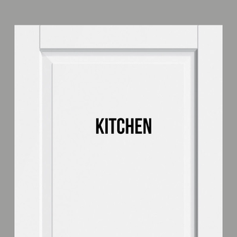 deursticker met engelse tekst, plakletters kitchen