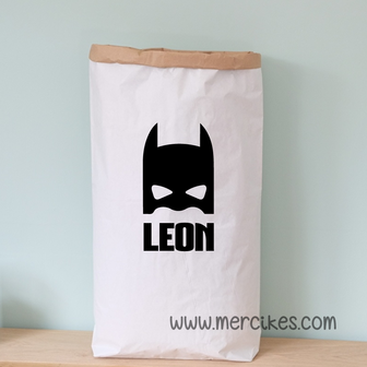 Paper Bag Kraft Opbergzak Batman Superhero met naam