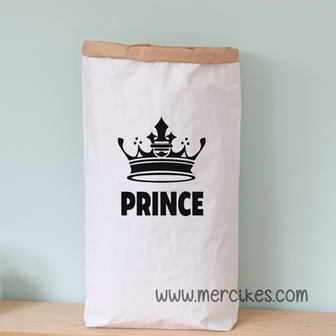 stoere papieren opbergzak kraft prince met kroon