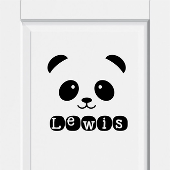 deurstickers kind panda met naam