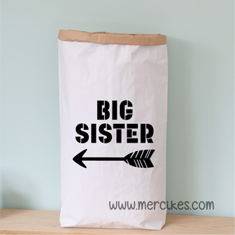 cadeau voor grote zus, opbergzak xl big sister