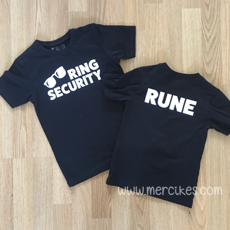 ring security tshirt met naam op de achterkant