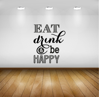 Muursticker - Keuken - Eat Drink and be Happy