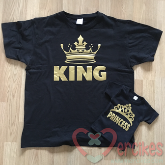 hetzelfde t-shirt vader en dochter, king princess