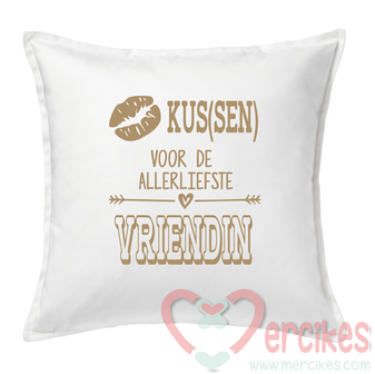 cadeau valentijn , cadeau beste vriendin, kussen met tekst