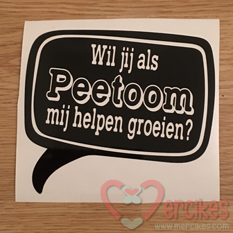 orgineel cadeau peetoom, wil jij als peetoom me helpen groeien