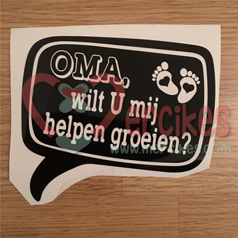 orginele cadeau aanstaande oma, oma wilt u mij helpen groeien