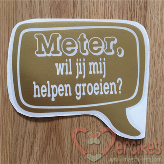 losse sticker wil jij mij helpen groeien, goedkoop meter cadeau, peettante cadeau zalf maken