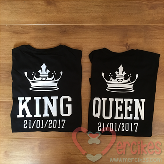 shirts king queen volwassenen, cadeau love shirts