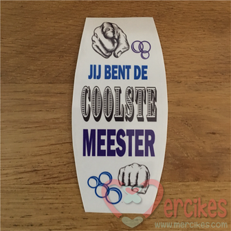 sticker goedkoop meester geschenk, bnnen 5 seconden klaar. 