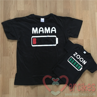 t-shirt set moeder zoon, orgineel cadeau moederdag