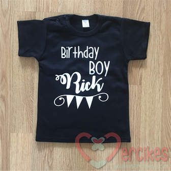 t-shirt verjaardag kind, birthday boy met naam