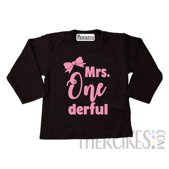 Shirt mrs onederful strikje - Lange mouw