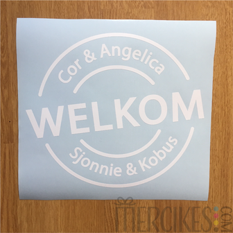 Deursticker Welkom!