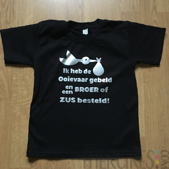 aankondiging geboorte met dit leuke shirt ik heb de ooievaar gebeld en broer of zus besteld